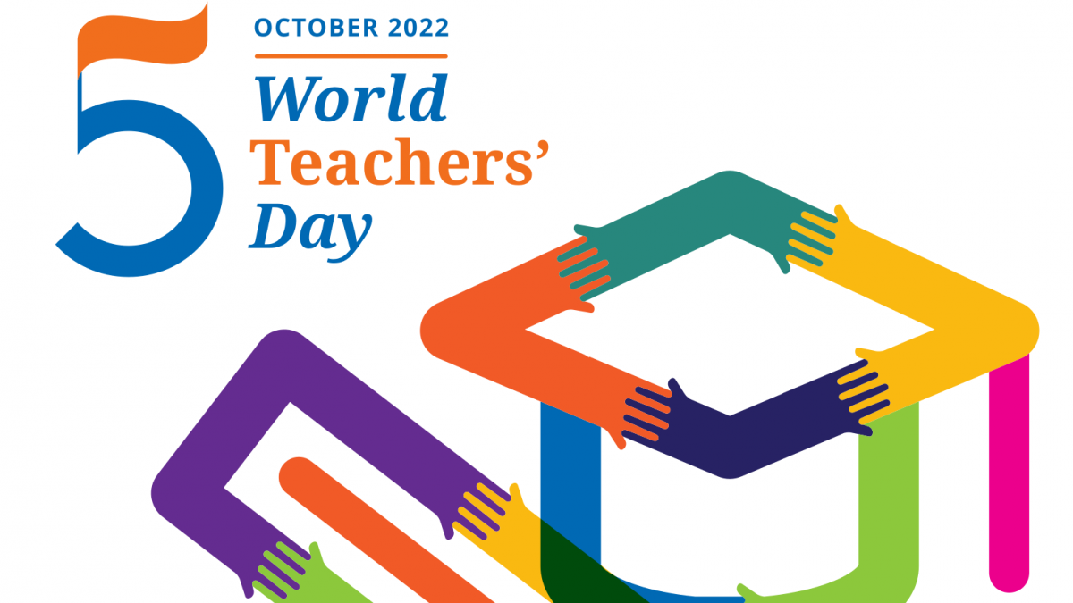 Ausschnitt offizielles Poster der UNESCO zum Weltlehrertag 2022