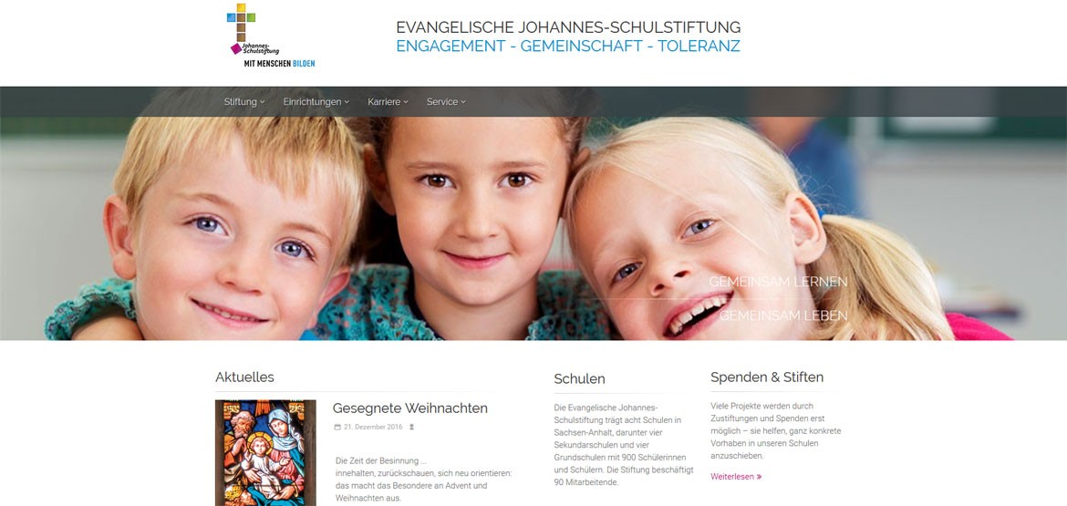 Neuer Webauftritt der Evangelischen Johannes-Schulstiftung